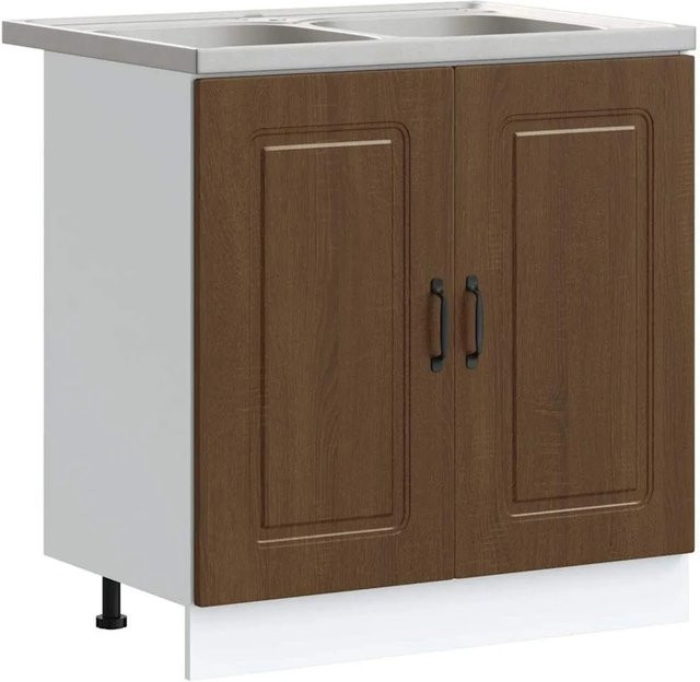 vidaXL Küchenschrank Kalmar in Eiche Braun, modern, B/T/H: 80 x 46 x 81,5 cm - Bild 1