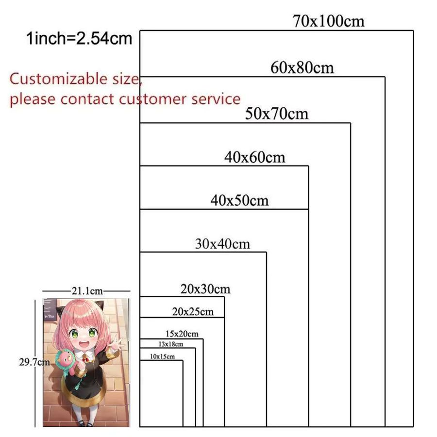 MINISO Spy X Family Anya Poster HD Wasserdicht Selbstklebend Heimdekoration Schwarz - Bild 4