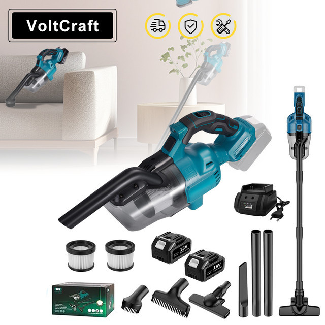 YEARTOP Akku Handstaubsauger Cordless Tragbarer Elektrischer Handheld Staubsauger für Makita 18V Akku in Blau - Bild 1