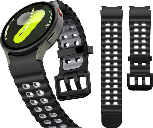 2er-Pack Uhrenarmband Silikon, Schwarz, Unisex - Bild 1