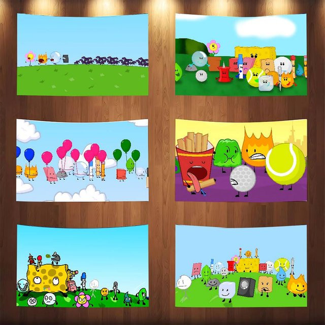 BFDI Lustige Schlacht für Trauminsel Flagge von 52TOYS, Mehrfarbig, Textil, Rechteckig - Bild 1