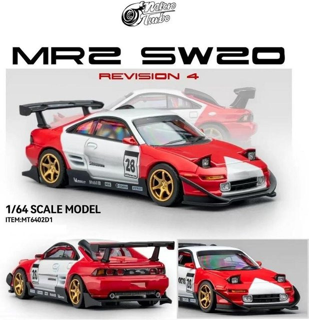 Micro Turbo Mr-2 Sw20 Revision 4 Modellauto, 1:64, Rotweiß, ab 14 Jahren - Bild 1