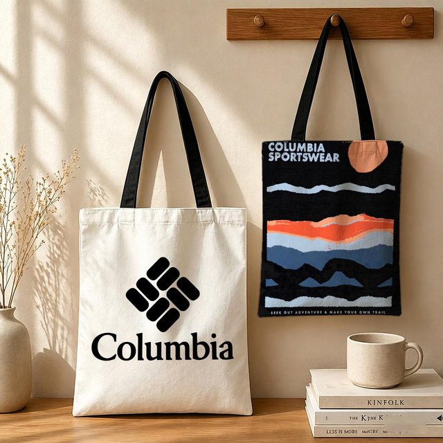 Columb Canvas Aufbewahrungstasche für Schule, Reisen und Einkäufe in Schwarz oder Weiß, B: 35,0 cm, T: 30,0 cm - Bild 1