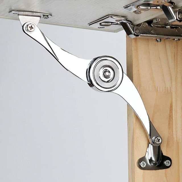 Yiran Furniture Soft-Close Klappenmöbelscharnier für Schranktüren aus Zinklegierung in Silber vernickelt - Bild 1