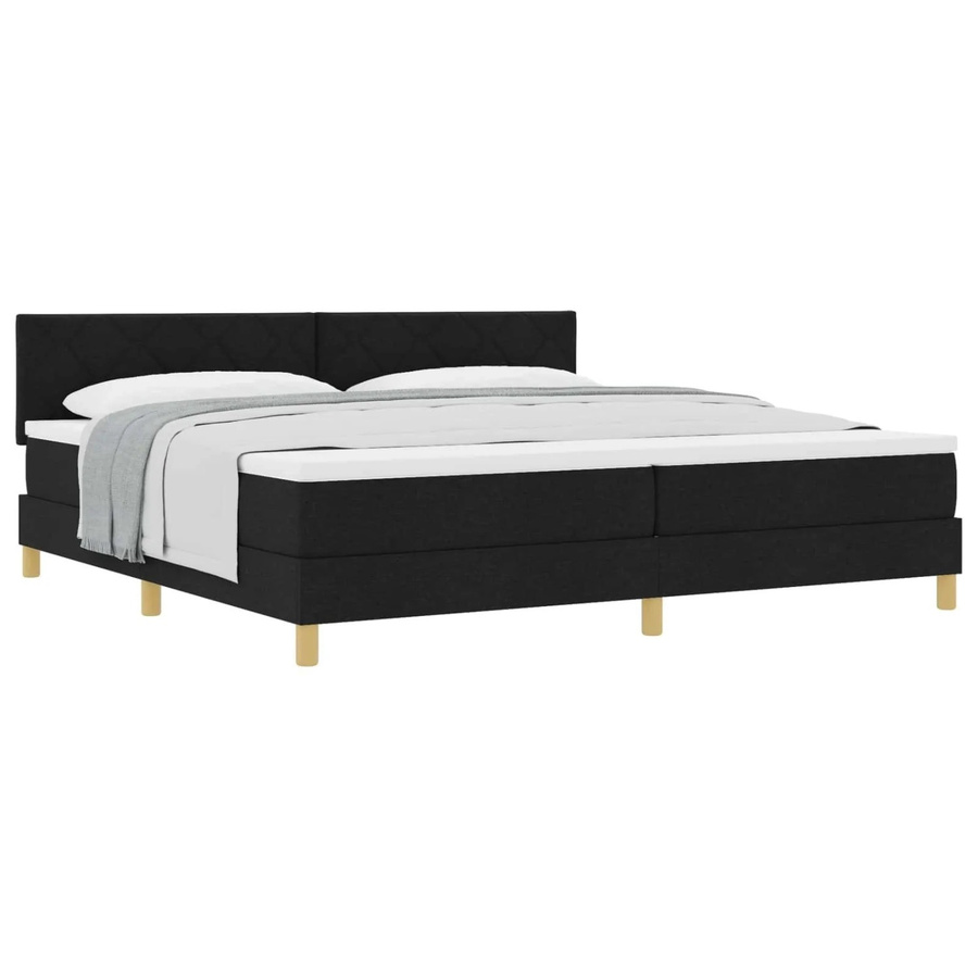 vidaXL Boxspringbett mit Matratze Schwarz Stoff B/T/H: 200 x 200 x 40 cm - Bild 2