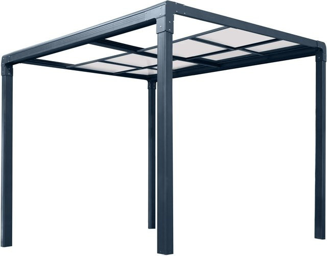 osoltus Terrassendach Veranda freistehend mit Schiebedach und Wasserablaufsystem aus Aluminium in Anthrazit, B/T: 300 x 300 cm - Bild 1
