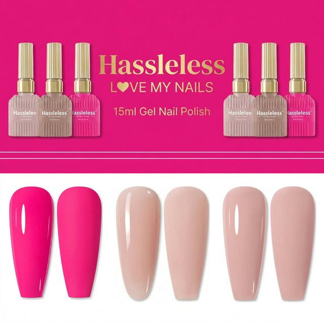 Hassleless Gel-Nagellack, rosa Nude, 15 ml - Bild 1