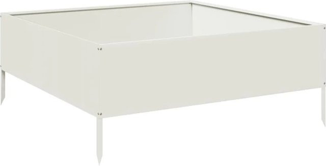 vidaXL Hochbeet aus Stahl in Weiß B/T/H: 100 x 100 x 25 cm - Bild 1