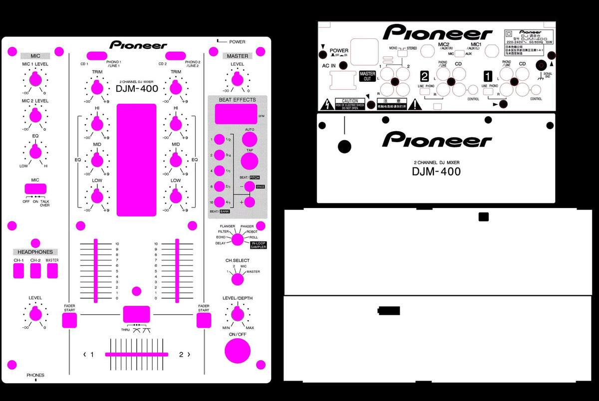 Pioneer DJM400 Schutzfolie für die Mischkonsole in Weiß - Bild 2