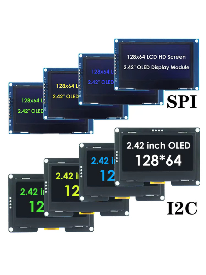 EstarDyn 2,42 Zoll OLED LCD Anzeigemodul mit 128x64 Auflösung, SSD1309, IIC und SPI Schnittstelle, Grün - Bild 5