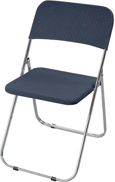 Yiran Furniture Universal Klappstuhlbezug aus Samt in Blau, rutschfest und elastisch, B/T/H: 15 x 15 x 2 cm - Bild 1