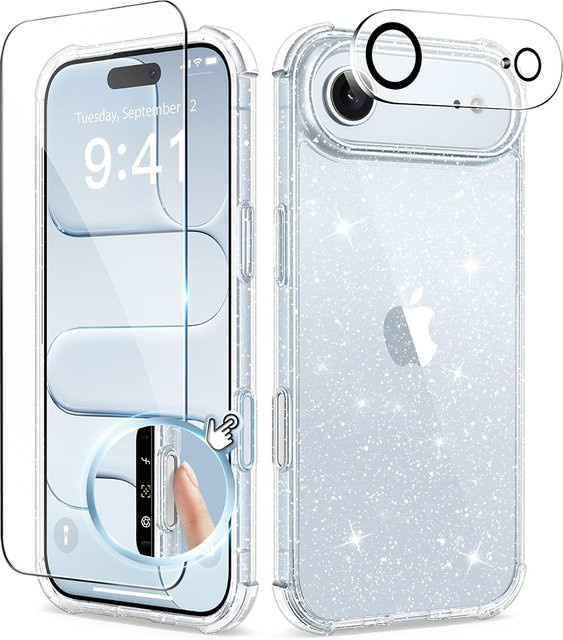 Transparente Glitzer-Schutzhülle von NYFundas mit Displayschutz und Kameraschutz für iPhone Modelle - Bild 1