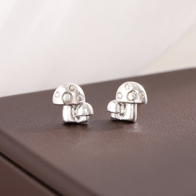 GaGa-Duck Ohrstecker, 925 Silber, Pilzmotiv, Unisex - Bild 1