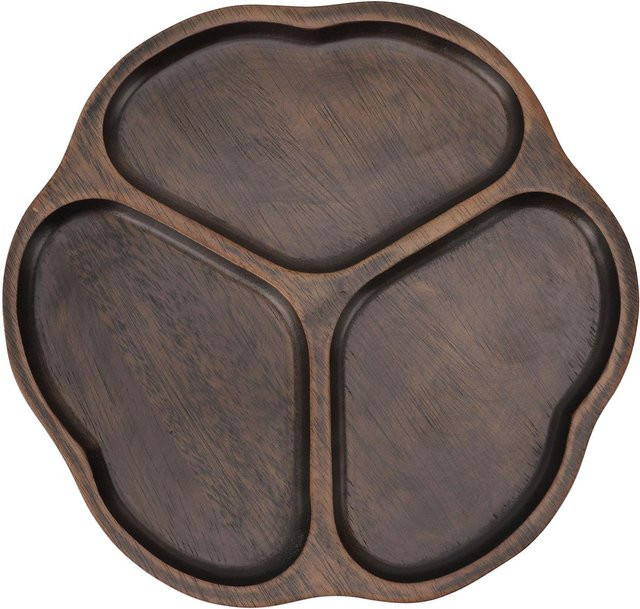 Unterteiltes Holztablett von CosyHome in Braun als dekorative Servierplatte für Vorspeisen, Snacks und Gemüseplatten - Bild 1