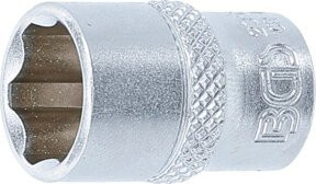 BGS Super Lock Steckschlüssel-Einsatz aus Edelstahl, Farbe Silber, Antrieb Innenvierkant 6,3 mm (1/4 Zoll), Schlüsselweite 12 mm - Bild 1