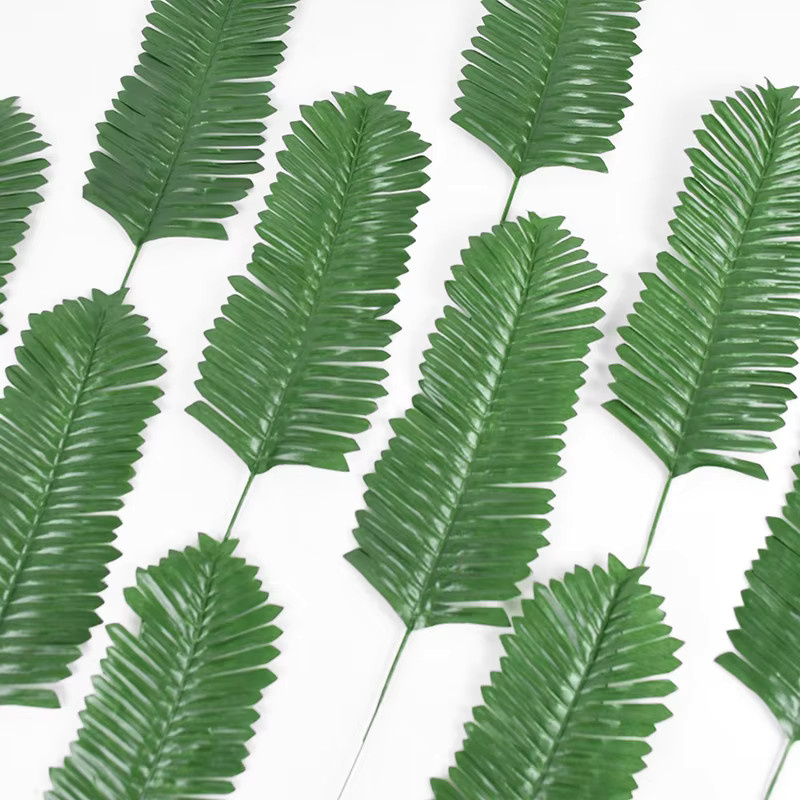 ZQCXLD 20 Stück künstliche grüne Palmblätter und tropische Monstera-Blätter aus Textil für deine Dekoration bei Hochzeiten, Partys oder im Sommer - Bild 2