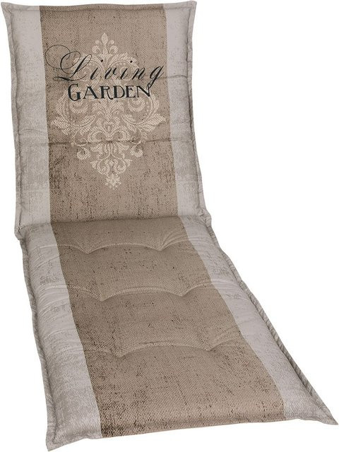 GO-DE TEXTIL Gartenauflage Living Garden für Rollliegen, Beige, gesteppt mit Schaumstofffüllung - Bild 1