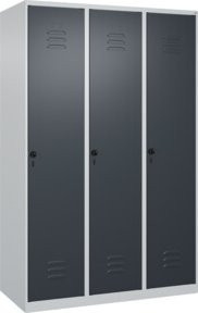 C+P Spind Classic PLUS Garderobenschrank mit 3 Abteilen, H x B x T: 185 x 120 x 50 cm, Grau/Anthrazit - Bild 1