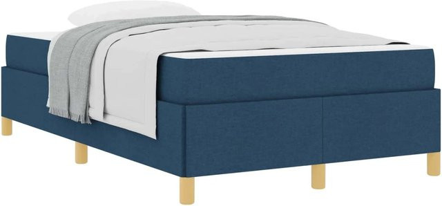 vidaXL Bettrahmen mit Matratze in Blau, gepolstert aus Stoff und MDF, B/T/H: 120 x 193 x 55 cm - Bild 1