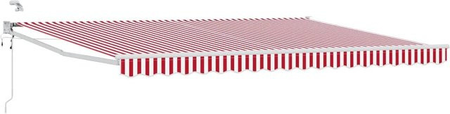 vidaXL Elektrische Ausziehbare Markise mit Faltarmen in Rot und Weiß, Breite: 4,5 m, Tiefe: 3 m - Bild 1