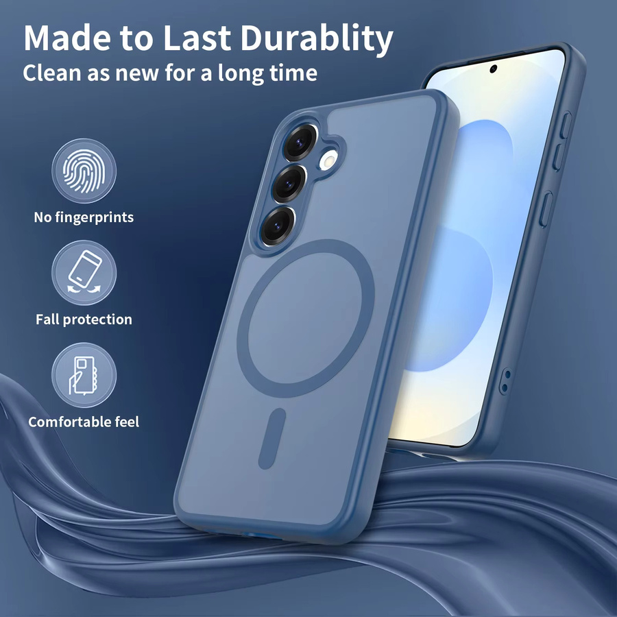 Robuste magnetische Handyhülle für Samsung Galaxy S25 Edge und S24 Ultra Plus 5G in Transparent, Schwarz oder Blau mit stoßfester PC-Rückseite - Bild 3