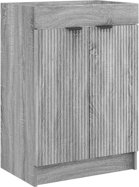 vidaXL Badschrank Unter dem Waschbecken in Sonoma-Grau mit Türen und Regalfächern, B/T/H: 56 x 37,5 x 81 cm - Bild 1