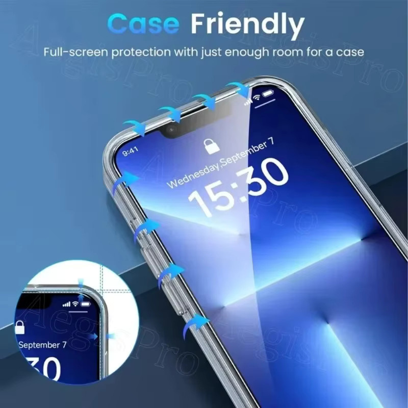 ZMZE 5er Pack Displayschutzfolie aus gehärtetem Glas für iPhone 13 14 Pro Max und iPhone 13 Mini, transparent, kratzfest und bruchsicher - Bild 5