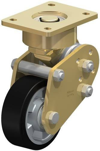 Blickle LPFE-ALEV 127K Lenkrolle gefedert in Schwarz/Mehrfarbig mit Aluminium, Rad-Durchmesser: 125 mm, Tragfähigkeit: 300 kg - Bild 1