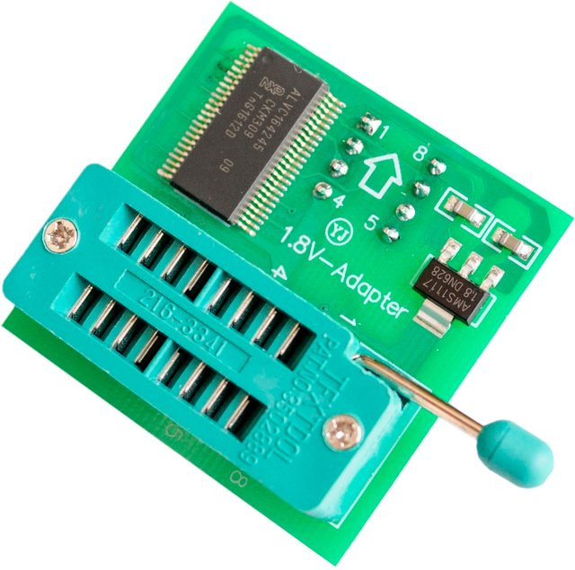 1,8 V Adapter für SPI Flash Sop8 Dip8 W25 MX25 zur Verwendung mit Programmierern TL866CS TL866A EZP2010 EZP2013 CH341 in Grün - Bild 1