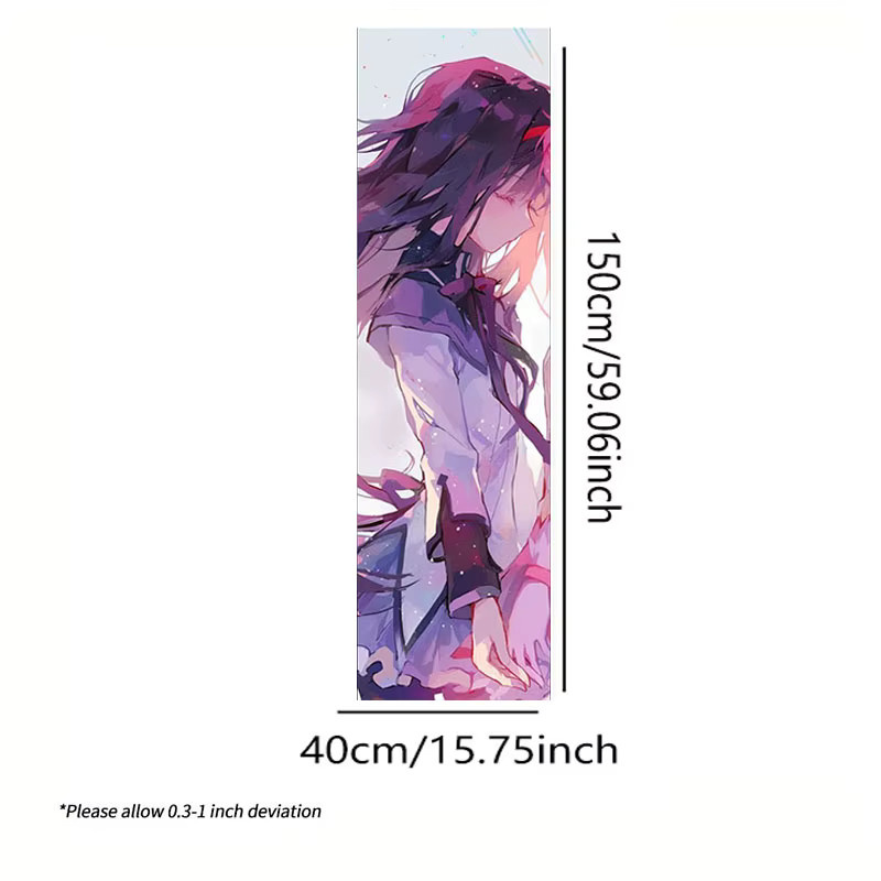 Vertikaler Wandteppich Sweet Magic Girl Madoka im Portrait-Stil, mehrfarbiger Anime-Wandteppich aus Textil - Bild 3