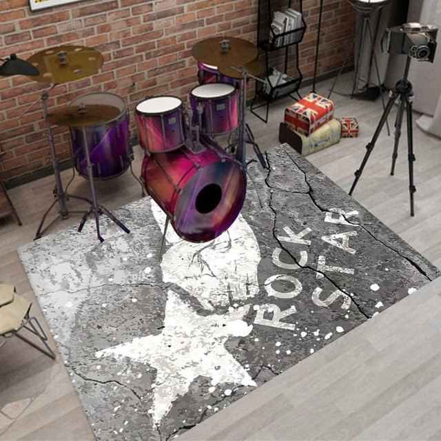 Karpetti Schlagzeugteppich für E-Drums und Jazz-Schlagzeug zur Schalldämmung, Schwarz, B/T: 60 x 40 cm - Bild 1
