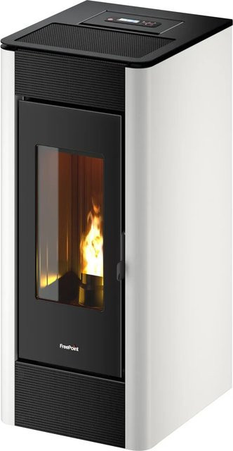 FreePoint Pelletofen Indaco 11 in Weiß mit 10,5 kW Leistung und WiFi-Funktion - Bild 1