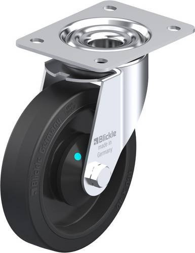 Blickle Lenkrolle LE-POEV 161KAD aus verzinktem Stahl und Kunststoff, Rad-Durchmesser: 160 mm, Tragfähigkeit: 300 kg - Bild 1