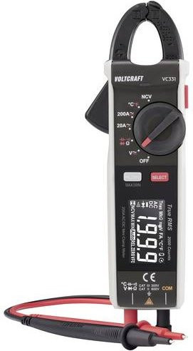 Voltcraft VC-331 Stromzange kalibriert, CAT II 600 V und CAT III 300 V, 2000 Counts, Multicolor - Bild 1