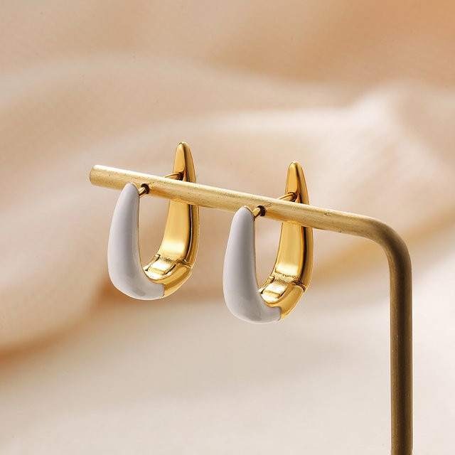 Erpels Huggies Ohrringe, Emaille, 18 Karat vergoldet, Damen - Bild 1