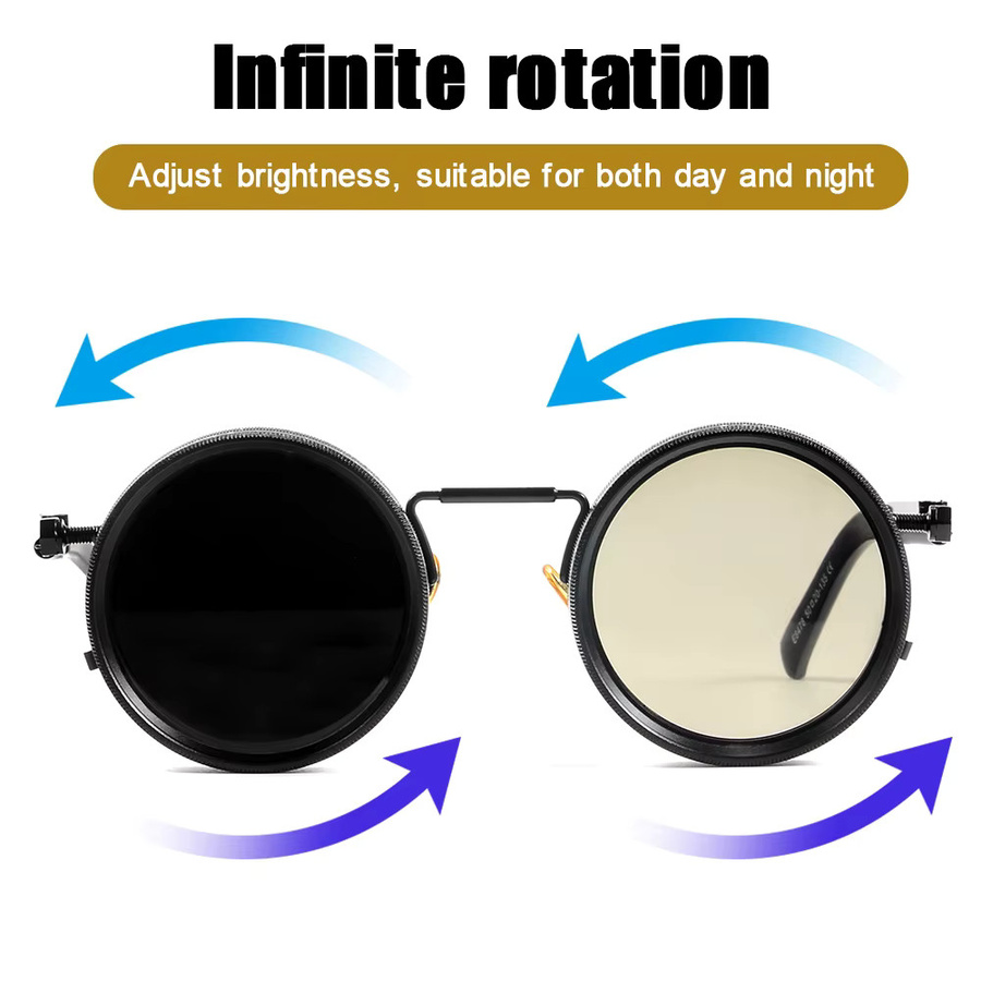 CRIXALIS Sonnenbrille, Herren, rund, Metall, schwarz, polarisiert - Bild 4