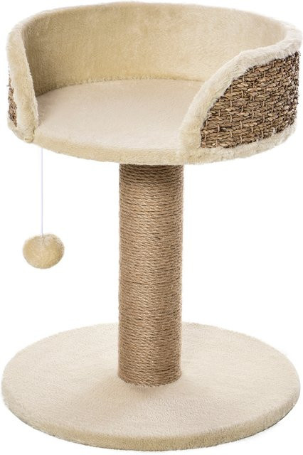 PawHut Kratzbaum für kleine Katzen mit Spielball und Liegefläche, Farbe: Cremeweiß/Braun, B/T/H: 40 x 40 x 49 cm - Bild 1