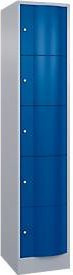 C+P Schließfachschrank Resisto mit 5 Fächern in Weißaluminium und Enzianblau, B/T/H: 39,6 x 54,0 x 195,0 cm - Bild 1