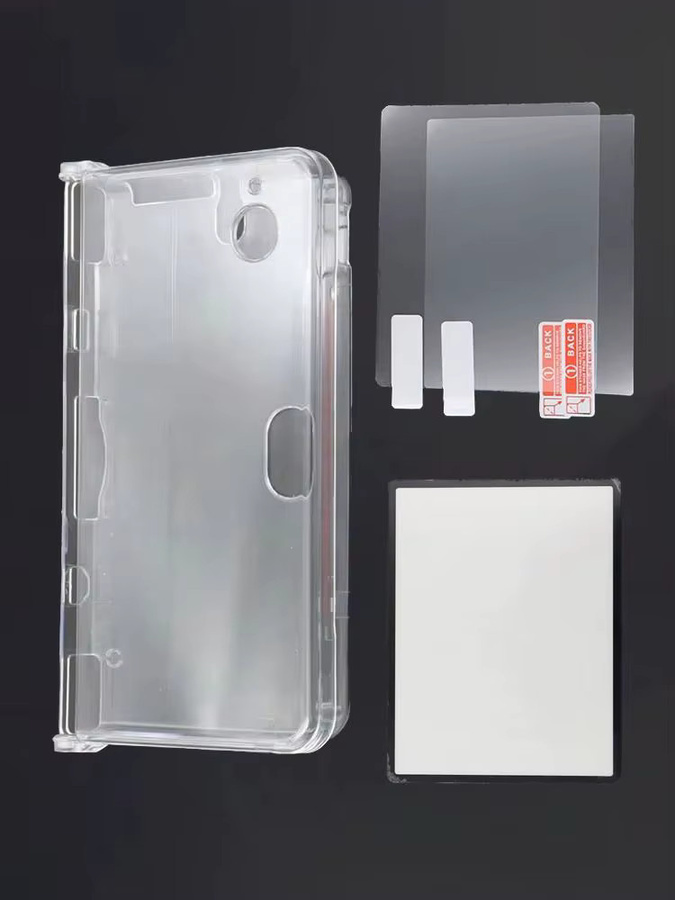 TingDong Schutzset für NDSi XL LL mit kristallklarer Hartschalenhülle, Kunststoff-Bildschirmabdeckung und Schutzfolie in Transparent und Schwarz - Bild 2