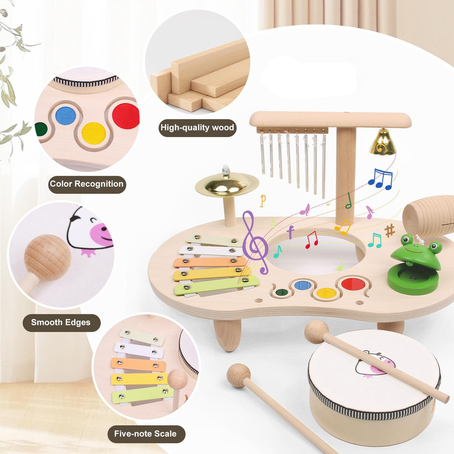 Yiran toy Schlagzeug Musikinstrumente Holz Bunt / Mehrfarbig ab 3 Jahren - Bild 1