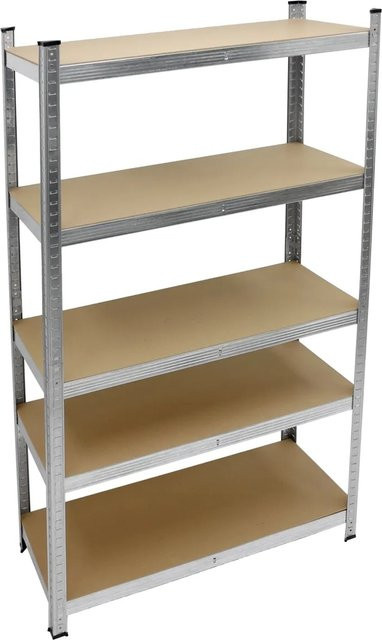 ECD Germany 2er Set Werkstattregal aus Metall und MDF in Silber, verstellbare Regalböden, H x B x T: 200 x 100 x 50 cm - Bild 2