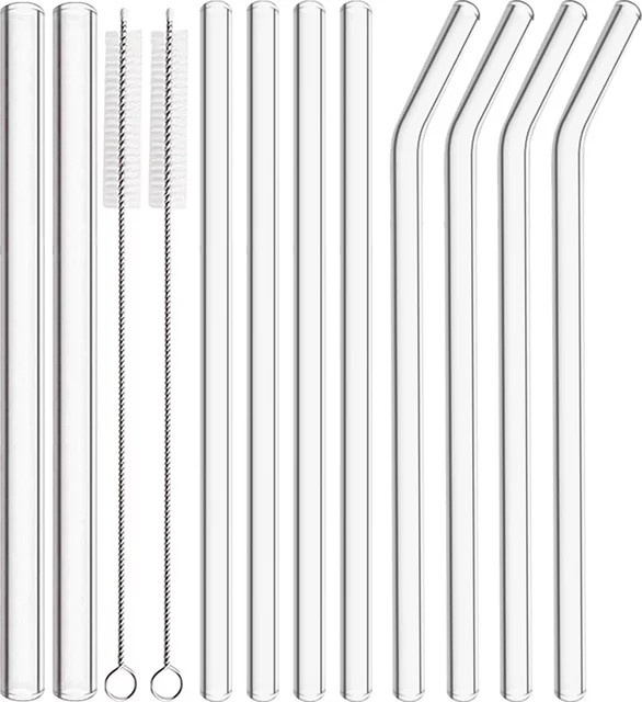 Uniturcky Trinkhalm aus Borosilikatglas, wiederverwendbarer Strohhalm in Transparent, ideal für Boba-Bubble-Tee, Smoothies und Cocktails, Durchmesser: 8 mm oder 12 mm - Bild 1