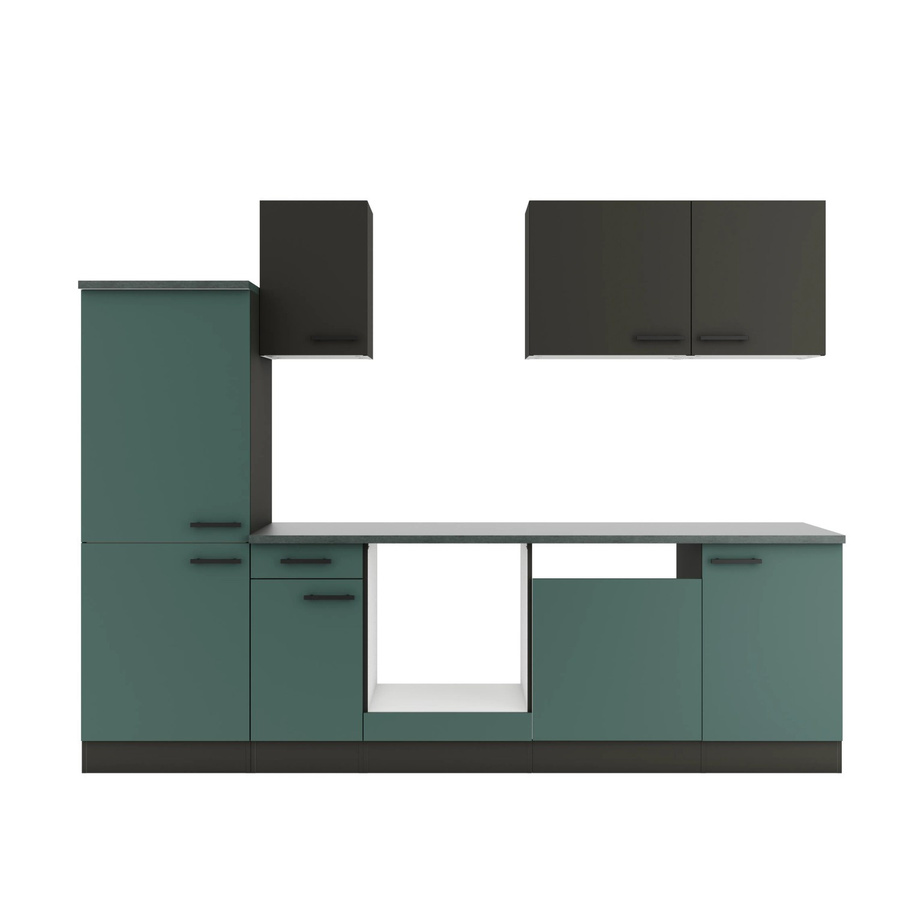 Optifit Küchenzeile KPMV 2742OE-9+ in Anthrazit und Steingrün mit Breite: 270 cm - Bild 2
