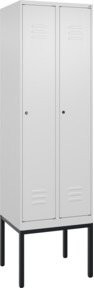 C+P Spind Classic PLUS Garderobenschrank mit 2 Abteilen, Stahlkonstruktion, Zylinderschloss und 4 Garderobenhaken, H x B x T: 212 x 60 x 50 cm - Bild 1