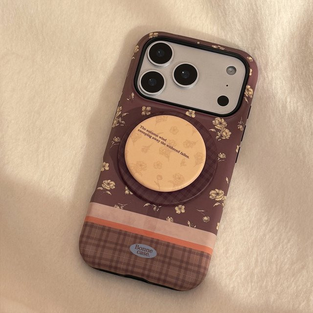 MUQGEW Magnetische iPhone Schutzhülle mit Koreanischem Blumen-Design, Stoßfestes Hard Cover, Multicolour - Bild 1