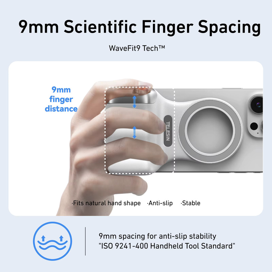 TELESIN Magnetischer Telefonkamera Handgriff mit Fernbedienung in Weiß für iPhone, HUAWEI und SAMSUNG - Bild 3