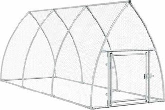 VidaXL Hühnerstall aus verzinktem Stahl in Silber, B/T/H: 300 x 105 x 120 cm - Bild 1