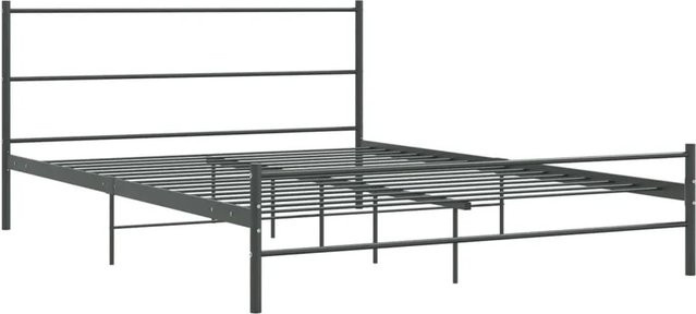 vidaXL Bettgestell aus Metall in Grau mit festem Lattenrost B/T/H: 140 x 200 x 147 x 205 cm - Bild 1