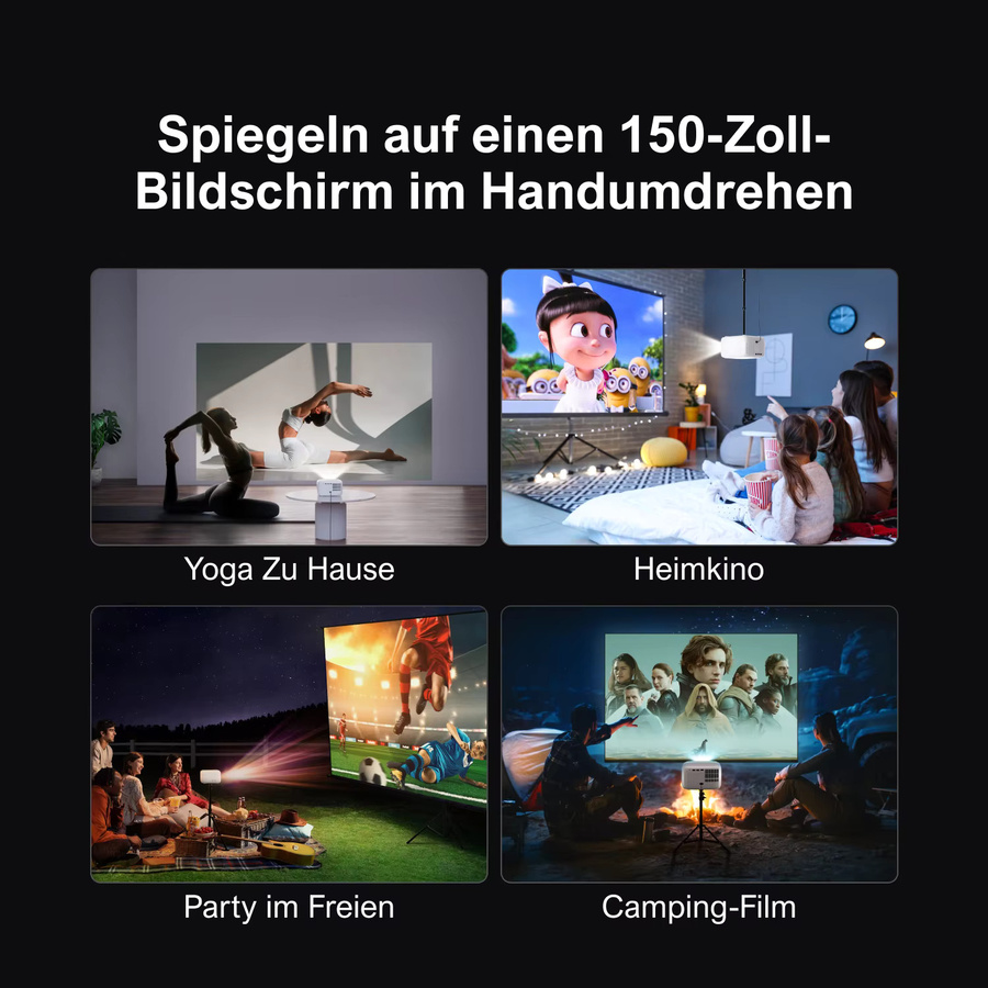 ULTIMEA Apollo P10 Mini Beamer in Weiß mit 1080P Full HD und 2K Decodierung sowie elektrischem Fokus als tragbarer Heimkino-Projektor - Bild 2