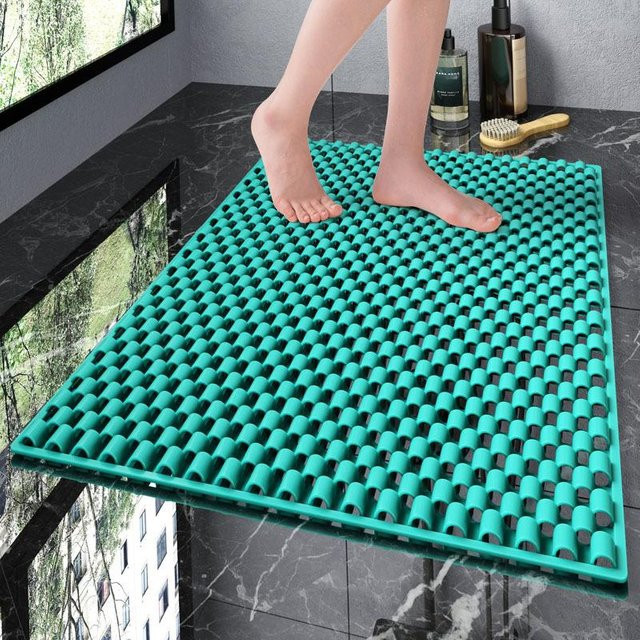 Rutschfeste Badezimmer Matte in Ovalform für Kinder und Erwachsene, B/L: 35 x 65 cm - Bild 1